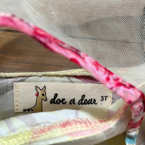 Doe a Dear Toddler Tropical print tulle dress | 3T - Picture 3 of 3